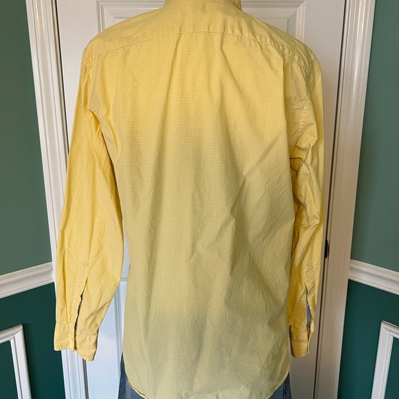 Bright yellow and white micro gingham button down - Picture 4 of 5